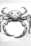 Placeholder: Outline art, no shading, full body crab, black and white, low detail, --ar 9:11