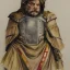 Placeholder: dnd, dwarf, priest, heavy armour, portrait, only face, close up, watercolour, large strokes