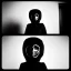 Placeholder: Creepy photo, balaclava, alien, lady, dancing cat