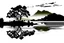 Placeholder: silhouette white background of beatuful scenic picture lake distric cumbria from a distance scenery painting