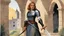 Placeholder: illustration of Joan of Arc with a agent provocateur linen dress with a zweihander sword in the castle for Osprey Publishing’s by Angus McBride