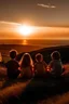 Placeholder: kids watching the big sun over the horizont