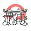 Placeholder: bold and easy,Cozy Japan.. Each has very thick black outlines, making the details simple and fun to color colors, must be black and white and should have very few backgrounds or no backgrounds.