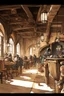 Placeholder: Lots of People sitting around tables in a medieval tavern with a stone floor, add people to the chairs