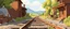 Placeholder: old western railroad track, childrens book illustration