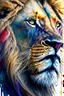 Placeholder: "lion", clean design, epic Instagram, art station, splash of colorful paint, contour, ((solid white background)), closeup, looking into camera, hyperdetailed intricately detailed, unreal engine, fantastical, cinema lighting, intricate detail, splash screen, complementary colors, fantasy concept art, 8k resolution, DeviantArt masterpiece, watercolor, paint dripping