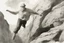 Placeholder: man jumping from the cliff by phil hale