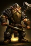 Placeholder: gnome warrior enraged fury berserker fantasy barbarian armored wild savage angry axes cleaver attack striking swinging chopping dual wielding two weapons mad consumed warcraft war knight soldier strong attacking