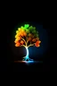 Placeholder: logo, autumn tree, branching, fluorescent. falling leaves