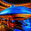 Placeholder: award winning car and driver photograph of a futuristic UFO station wagon designed by an unknown alien civilization, only one vehicle per image painted metallic orange traveling at a high rate of speed,the rear with bright blue flame, bilaterally symetrical