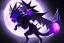 Placeholder: legendary pokemon. Dark type. Mythical. Chaos. Nightmares. Black and purple colors. intimidating. moon. night. God. big beast. creature.