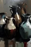 Placeholder: Thick impasto Oil painting of Vases and jugs in the style of Jeremy Mann