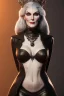 Placeholder: Carmen Dell`orifice as evil queen in black leather, leather, busty, cleavage, angry, stern look. character design by cory loftis, fenghua zhong, ryohei hase, ismail inceoglu and ruan jia. unreal engine 5, artistic lighting, highly detailed, photorealistic, fantasy