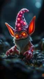 Placeholder: airbrush and pen outline, glittering Deep Gnome (Svirfneblin) gremlin, goa psy ambient in the style of vangelis and fsol, source vibrations, bokeh like f/0.8, tilt-shift lens 8k, high detail, smooth render, down-light, unreal engine, prize winning