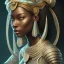 Placeholder: sango fantasy, fantasy magic, intricate, sharp focus, illustration, highly detailed, digital painting, concept art, matte, masterpiece head sexy Aztec beauty black afro hair space lady silver tiger head Egyptian princess pyramid