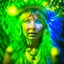 Placeholder: micromosaic, portrait of samantha fox hippie pixie hovering in the underground grove glowing spaghetti light, in the style of dali, 8k, down-light, soft light, depth of field, photo realism, trending on art station, high detail, smoke and fog