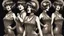 Placeholder: Full Body, burlesque Woman With A Bob With A Fringe Hairstyle, 1920s flapper style Clothing, Steampunk, Black Background, photorealism