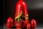 Placeholder: A red volcano with brimstone crystals designed in Matryoshka nesting dolls painted by Wassily Kandinsky