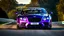 Placeholder: A sleek (((racing purple bentley gt3))),, cutting through a (((clear bright blue morning sky)))