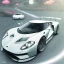 Placeholder: voiture blanche, fleur, chrome, synthwave, concept art, couleur vibrante, FORD GT