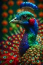 Placeholder: the 4d psychedelic interference patterned peacock that could trigger epilepsy, rock star portrait, photo-realistic, shot on Hasselblad h6d-400c, zeiss prime lens, bokeh like f/0.8, tilt-shift lens 8k, high detail, smooth render, down-light, unreal engine 5, cinema 4d, HDR, dust effect,, smoke