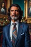 Placeholder: Hyperrealistic maximalist photography of Jesús de Nazaret today, dressed in an elegant suit and ultra warm tie, incredible work of art