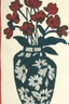Placeholder: Block print of flowers in a vase
