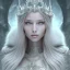 Placeholder: portrait of the most gorgeous, stunning, beautiful ice goddess with a large wolf, intricate crystal ice crown, large wolf, 8k resolution, high-quality, fine-detail, ornate, digital art, detailed matte, volumetric lighting, brian froud, howard lyon, selina french, annie stokes, lisa parker, greg rutowski,