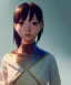 Placeholder: Anime girl cute neck head portrait, warrior costume, village, meditation, 8k quality