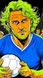 Placeholder: Diego Forlan Football soccer player solving a mistery. ComicBook cover detective mistery sin city frank miller.