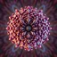 Placeholder: a mandelbulb 3d fractal made of metallic random color shperes, pertty artistc background