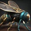 Placeholder: a close up of a statue of a fly, zbrush central contest winner, 3d bee made of metal, kerem beyit, beeple |, toy art