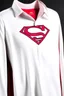 Placeholder: Men's Superman's Gucci Winter Dress Shirt elegant inspired by Superman's Big emblem design white tones with dual color on a white background, product catalog photography, soft spot lighting, depth of field, 4k –ar 3:5 –q 2