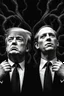 Placeholder: Trump and Zuckerberg as goth in the style of Giger and Escher
