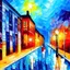 Placeholder: Russian street!! Neo-impressionism expressionist style oil painting :: smooth post-impressionist impasto acrylic painting :: thick layers of colorful textured paint.