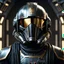 Placeholder: star wars bald male corellian pilot wearing gunmetal grey and black First Order TIE pilot armored flightsuit and helmet with gold trim inside the jedi temple, centered head and shoulders portrait, hyperdetailed, dynamic lighting, hyperdetailed background, 8k resolution, volumetric lighting, light skin, fully symmetric details