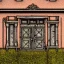 Placeholder: Depiction on the building, highly detailed depiction, overgrown, building, old, 3d,