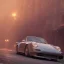 Placeholder: porsche 911 under a bright light in the dark