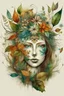 Placeholder: The fusion of a human face with elements of nature such as flowers, leaves or feathers, highlighting the symbiosis between humans and nature that is often a theme in boho art.