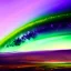 Placeholder: a beautiful clear sky violently exploding and raining dirty colors of purple, green, and brown, surreal, dreamlike