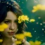 Placeholder: Camila Cabello as Jasmine underwater with yellow flowers for hair, closed eyes, rtx, reflection, 8k, glow, winning photography, caustics