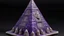 Placeholder: A purple haunted cosmic pyramid with ghosts designed in ancient Greek pottery