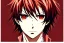 Placeholder: Detailed pretty anime boy, brown hair with blonde strips, keep head in frame, headshot, glaring, brown eyes, covered in bandages, looking serious, illustration, digital painting, only one character, color scheme red, wearing many bandages, Osamu Dazai inspired, anime inspired, manga, dazai, red hair, Chuuya, pretty, scruffy, angry, brooding, manga inspired, small nose, long lower eyelashes, handsome, widows peak, headshot, glaring, cute, wearing a bandage on neck, small nose, scruffy hair