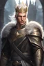 Placeholder: Male Tan Human, White Hair, Handsome Face, Wearing A Magical Crown, Holy Greatsword on to his Back