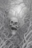 Placeholder: Nightmare in my mind, evil in many faces, Busch painting nightmare, thin line draw