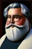 Placeholder: Pintura del pintor Fernando Botero de pie, con gafas redondas y barba blanca pequeña, bigote pequeño, cuerpo completo, arte de tinta, calidad ultra, 8k, cuerpo completo, barba pequeña