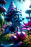 Placeholder: portrait of illithid mind flawyer in a water slide holding weird flowers in his trunk in the style of pixar, on a strange planet with weird colors and wind turbines, bokeh like f/0.8, tilt-shift lens 8k, high detail, smooth render, down-light, unreal engine, prize winning