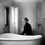 Placeholder: Lee Miller, the intrepid war photographer, finds herself standing in Hitler's bathroom. The chilling history of the place weighs heavy on her as she gazes at the empty tub once occupied by the tyrant himself. The stark reality of the room, once a sanctuary for evil, now a haunting relic of the past, surrounds her. Lee lies in the bathtub camera hangs at her side, a silent witness to the solemn moment.