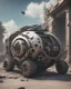 Placeholder: Futuristic vehicle covered with front gull door body made with engine parts and wires dysoptia cyberage HAWKEN postapocalyptic dysoptia scene photorealistic uhd 8k VRAY highly detailed HDR