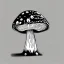 Placeholder: mushroom, black and white, cartoon, drawing, cute, creature, simple